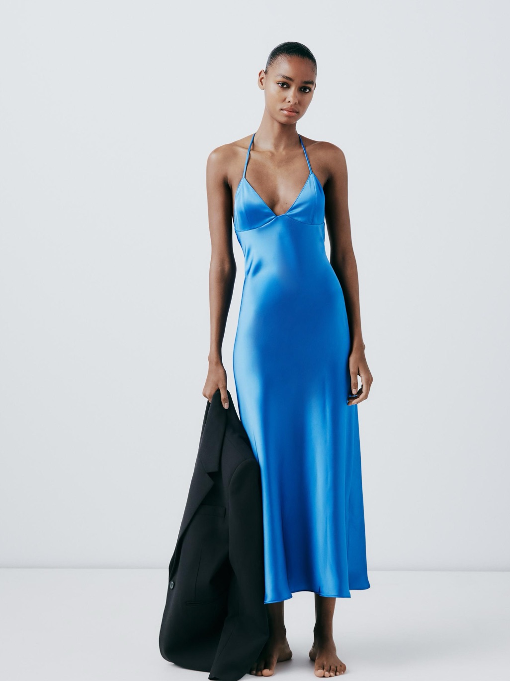 Zara Satin Slip Maxi Dress
